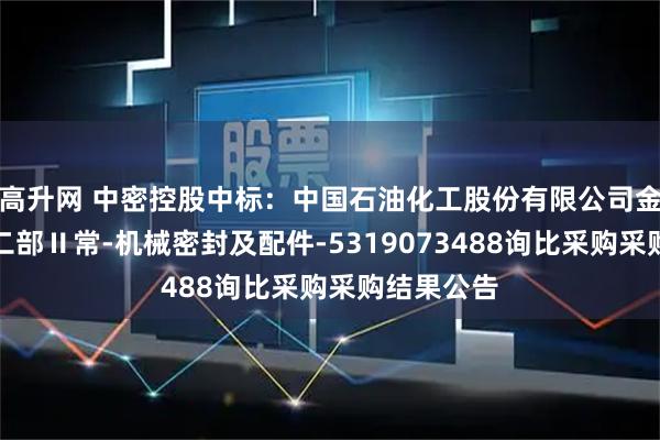 高升网 中密控股中标：中国石油化工股份有限公司金陵分公司二部Ⅱ常-机械密封及配件-5319073488询比采购采购结果公告